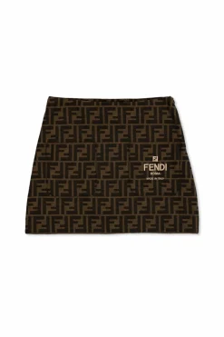 Fendi Kids BRĄZOWY Spódnica z monogramem