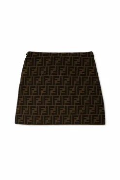 Fendi Kids BRĄZOWY Spódnica z monogramem