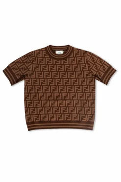 Fendi Kids BRĄZOWY Top z logo