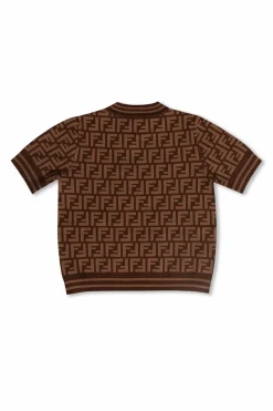 Fendi Kids BRĄZOWY Top z logo