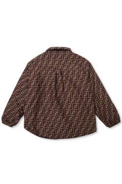 Fendi Kids CZARNY Dwustronna kurtka z logo