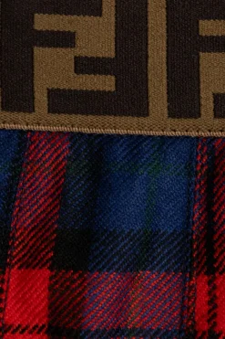 Fendi Kids CZERWONY Spódnica ze wzorem w kratę