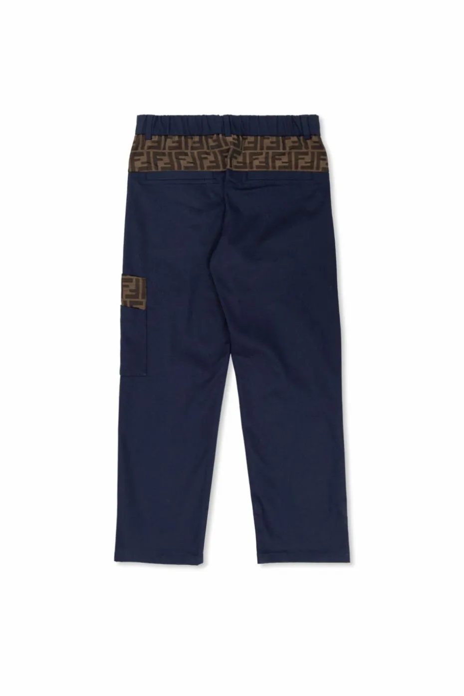 Fendi Kids GRANATOWY Bawełniane spodnie