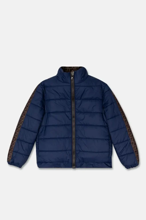 Fendi Kids GRANATOWY Dwustronna kurtka