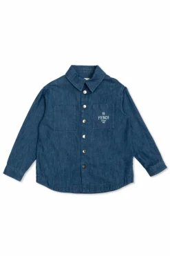 Fendi Kids GRANATOWY Jeansowa koszula