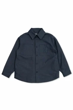 Fendi Kids GRANATOWY Koszula z kieszeniami