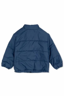 Fendi Kids GRANATOWY Ocieplana kurtka z naszywką z logo