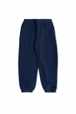 Fendi Kids GRANATOWY Spodnie dresowe z wyszytym logo