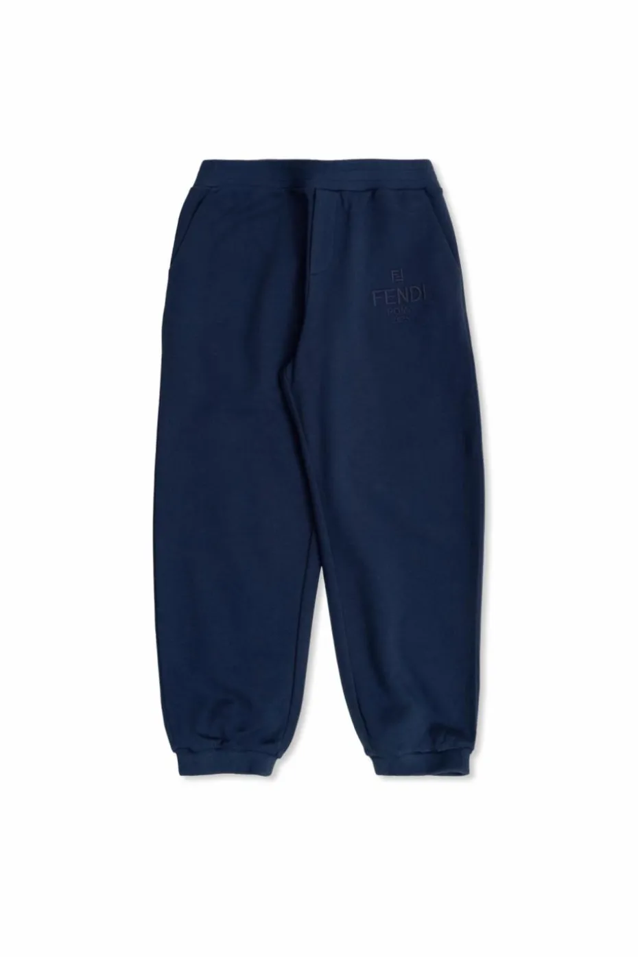 Fendi Kids GRANATOWY Spodnie dresowe z wyszytym logo