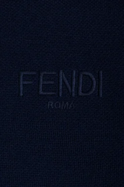 Fendi Kids GRANATOWY Wełniane polo z długimi rękawami
