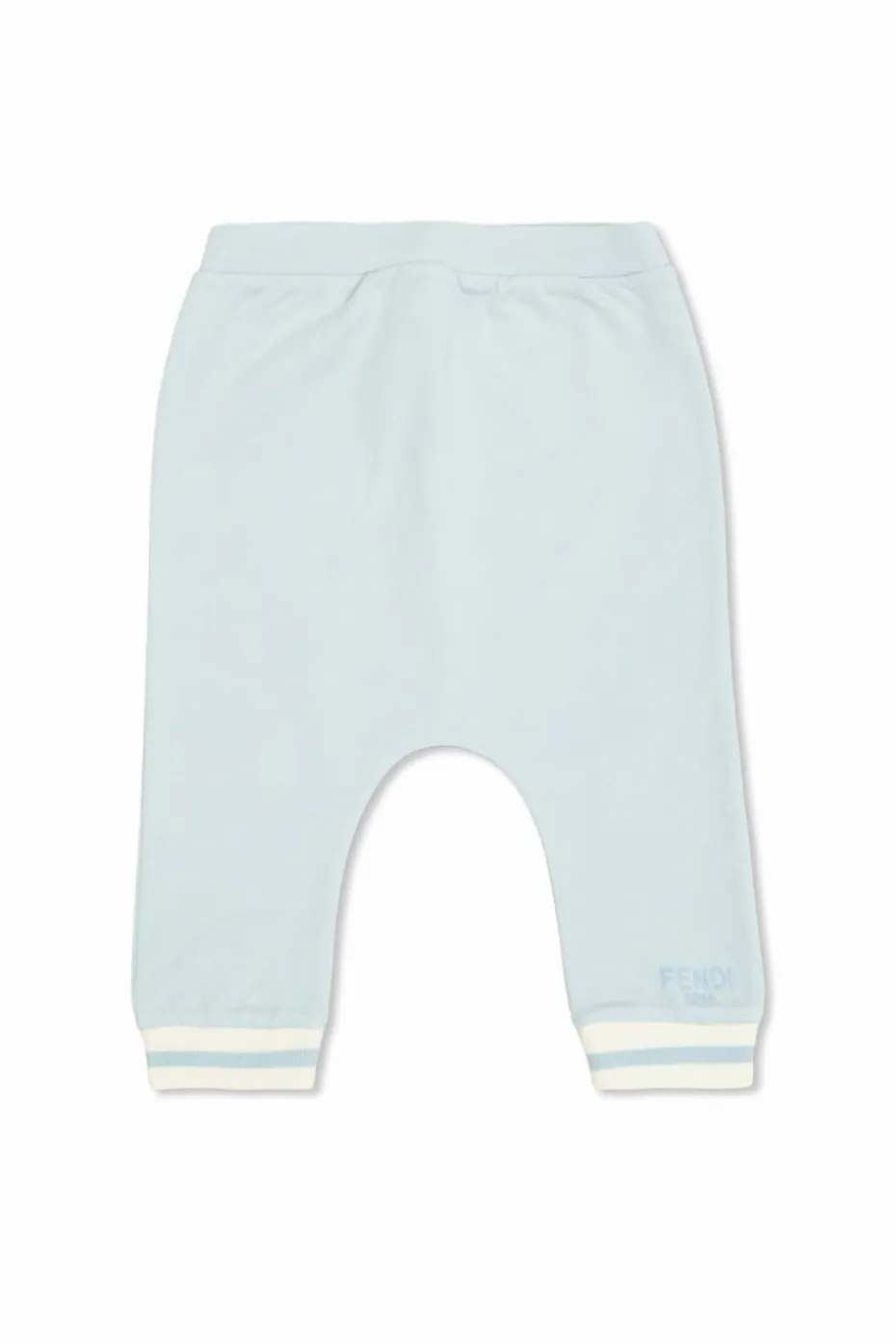 Fendi Kids jasnoniebieski Bawełniane spodnie z wyszytym logo