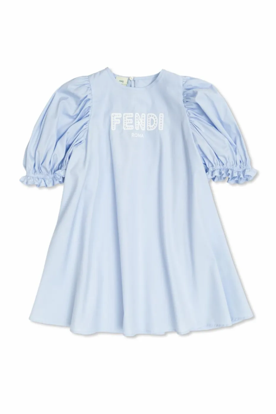Fendi Kids NIEBIESKI Bawełniana sukienka z wyszytym logo