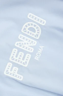 Fendi Kids NIEBIESKI Bawełniana sukienka z wyszytym logo
