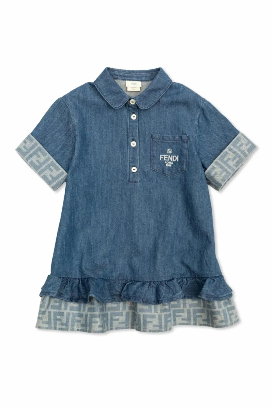 Fendi Kids NIEBIESKI Jeansowa sukienka