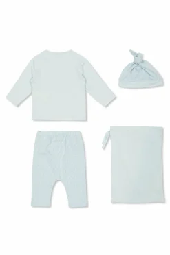 Fendi Kids NIEBIESKI Komplet: czapka, t-shirt z długimi rękawami i spodnie