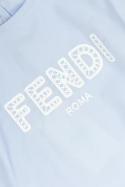 Fendi Kids NIEBIESKI Top z wyszytym logo