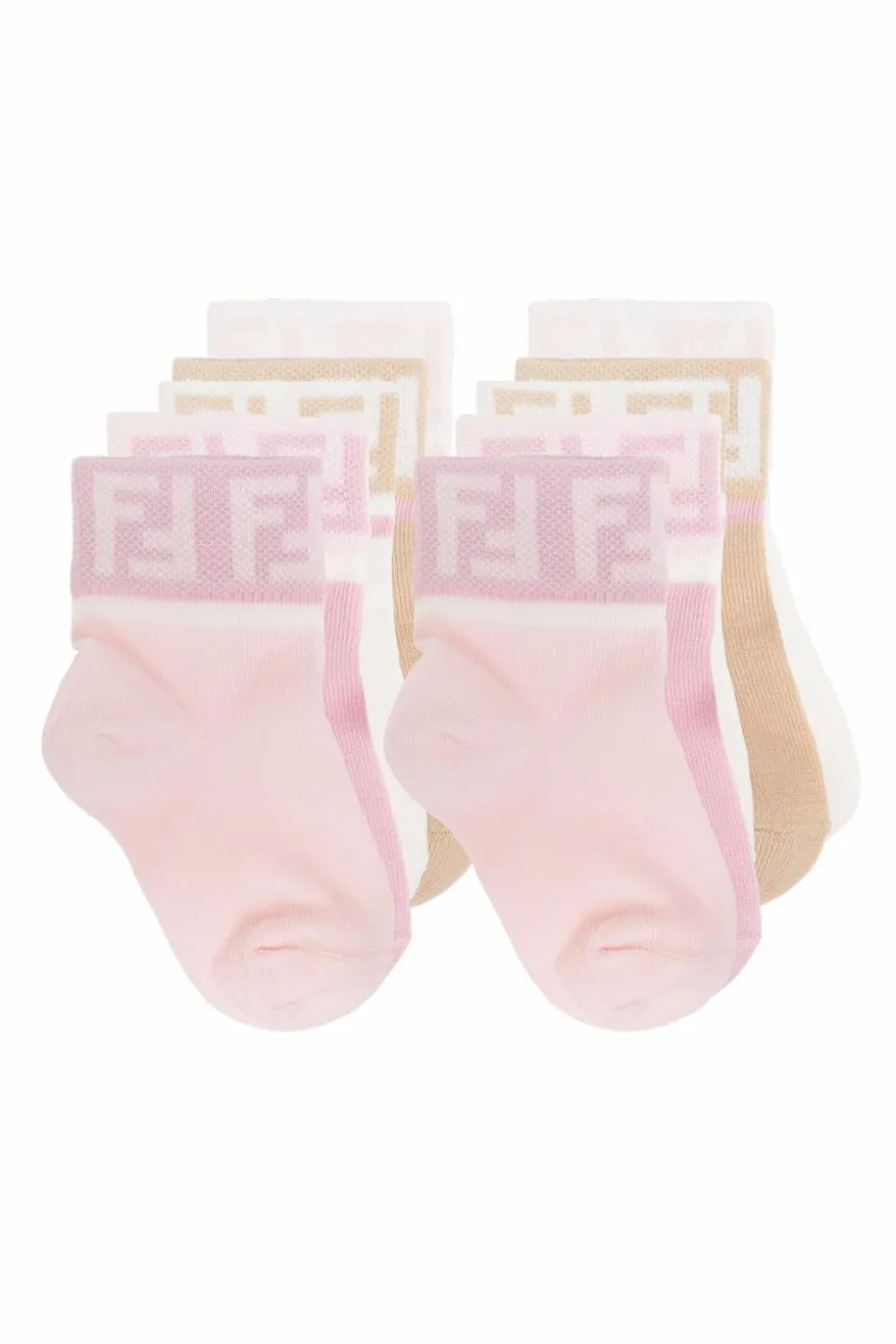 Fendi Kids RÓŻOWY Pięciopak skarpet