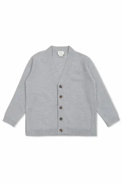 Fendi Kids SZARY Kardigan z wyszytym logo