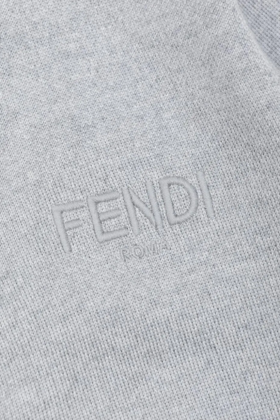 Fendi Kids SZARY Kardigan z wyszytym logo