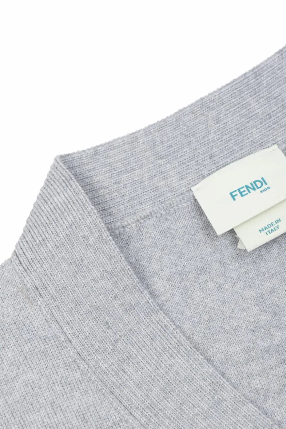 Fendi Kids SZARY Kardigan z wyszytym logo