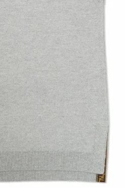 Fendi Kids SZARY Wełniana sukienka bez rękawów