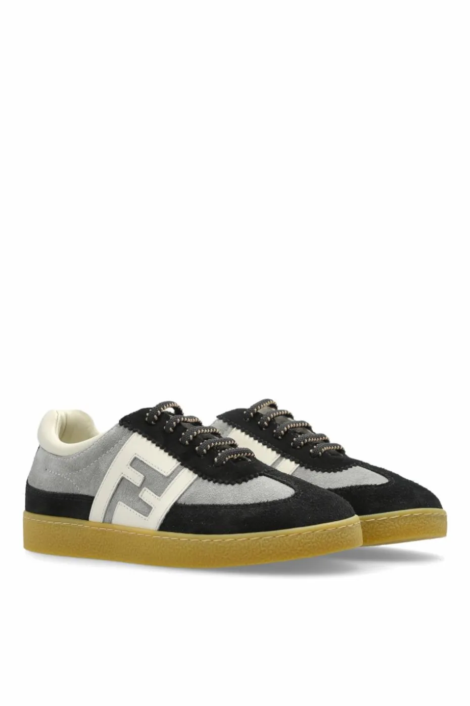 Fendi Kids SZARY Zamszowe buty sportowe