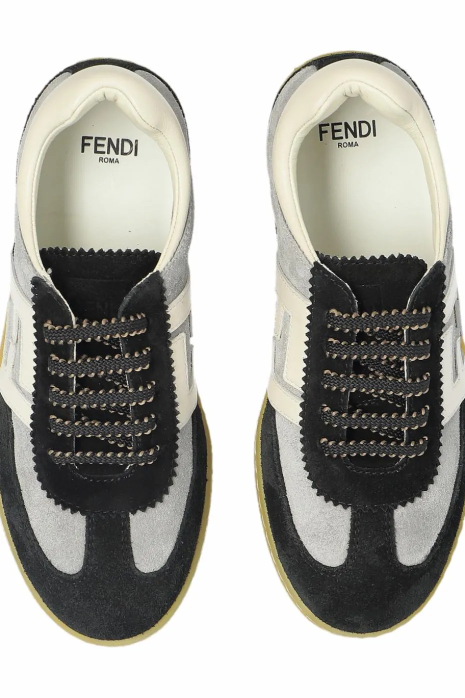 Fendi Kids SZARY Zamszowe buty sportowe