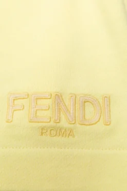 Fendi Kids ŻÓŁTY Szorty z wyszytym logo