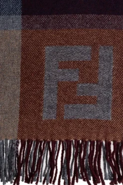 Fendi MULTIKOLOR Wełniany szal