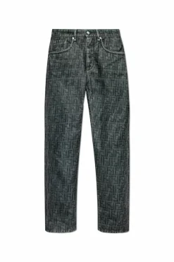 Fendi SZARY Jeansy z monogramem