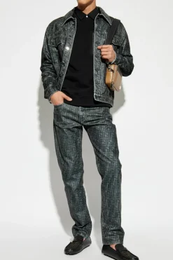 Fendi SZARY Jeansy z monogramem