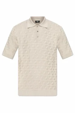Fendi SZARY Polo z monogramem
