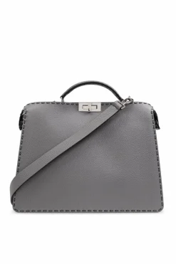 Fendi SZARY Torba `Medium Peekaboo` typu `shopper`