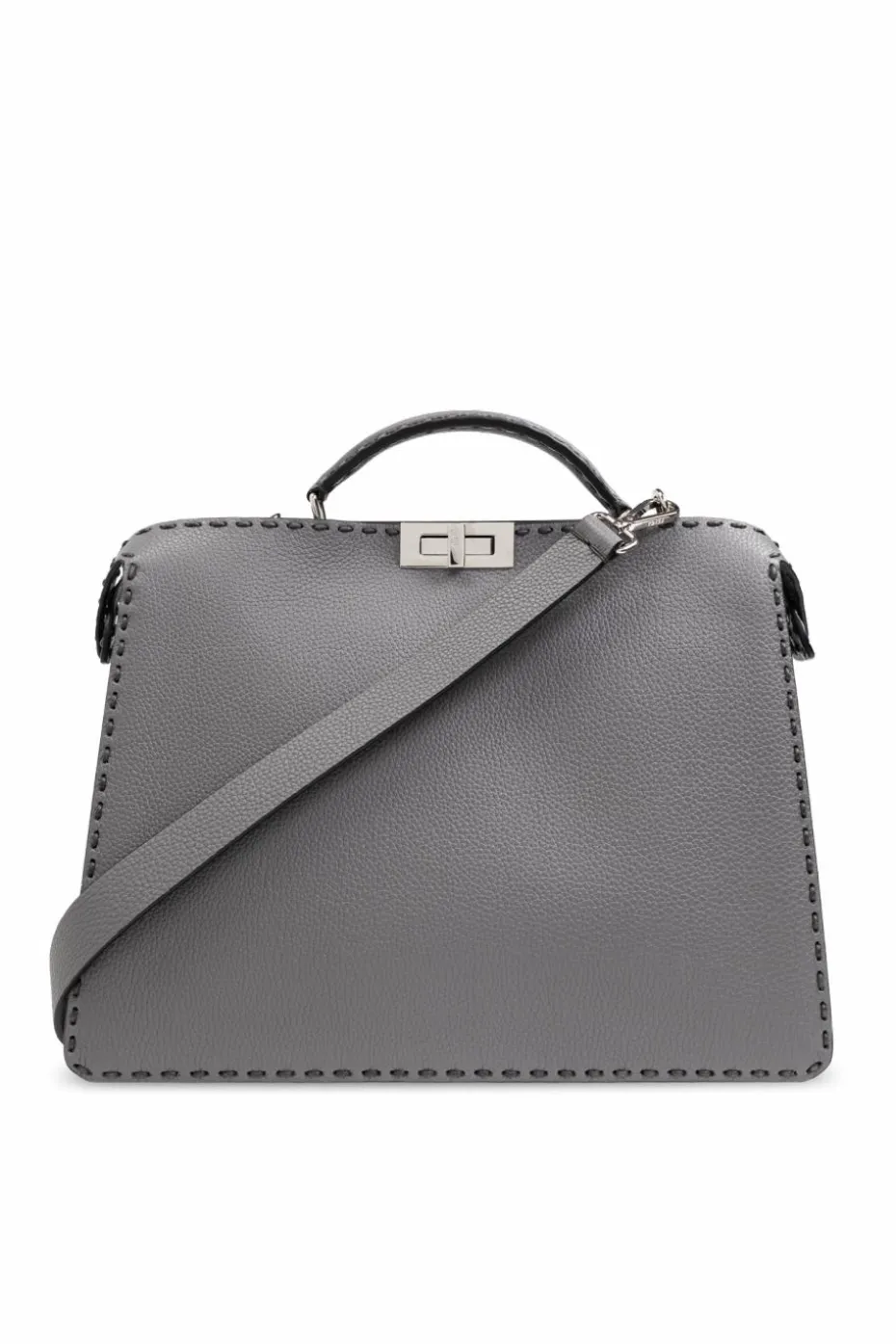 Fendi SZARY Torba `Medium Peekaboo` typu `shopper`