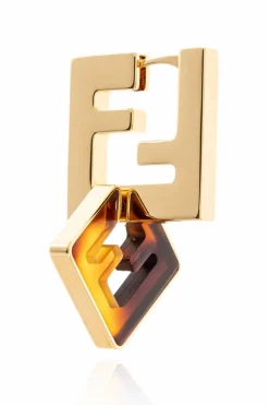 Fendi ZŁOTY Kolczyki w kształcie logo