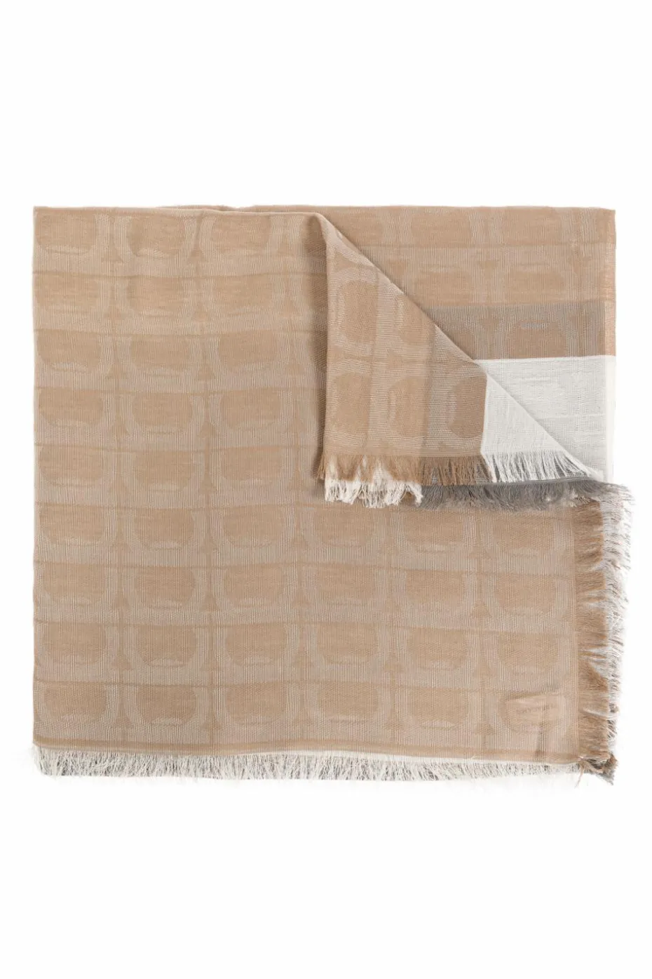 FERRAGAMO beżowy Chusta z monogramem