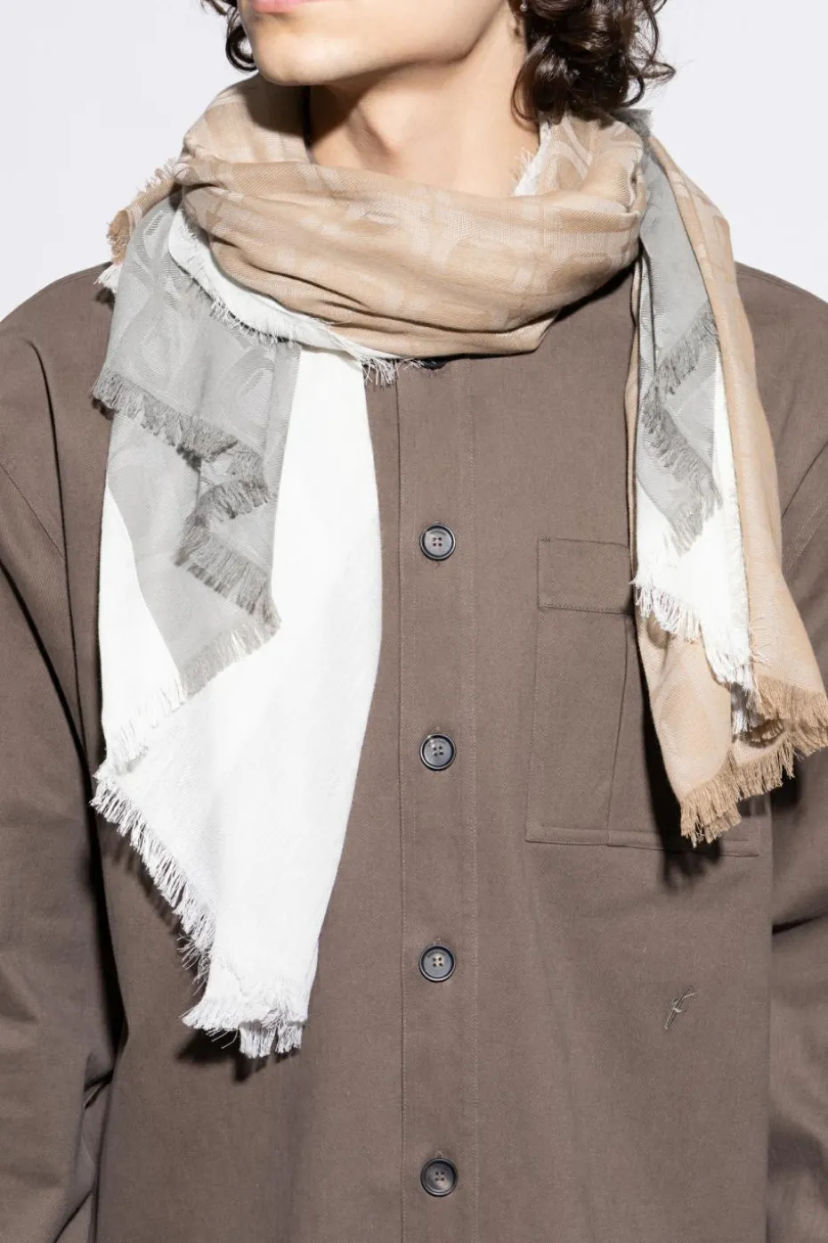FERRAGAMO beżowy Chusta z monogramem