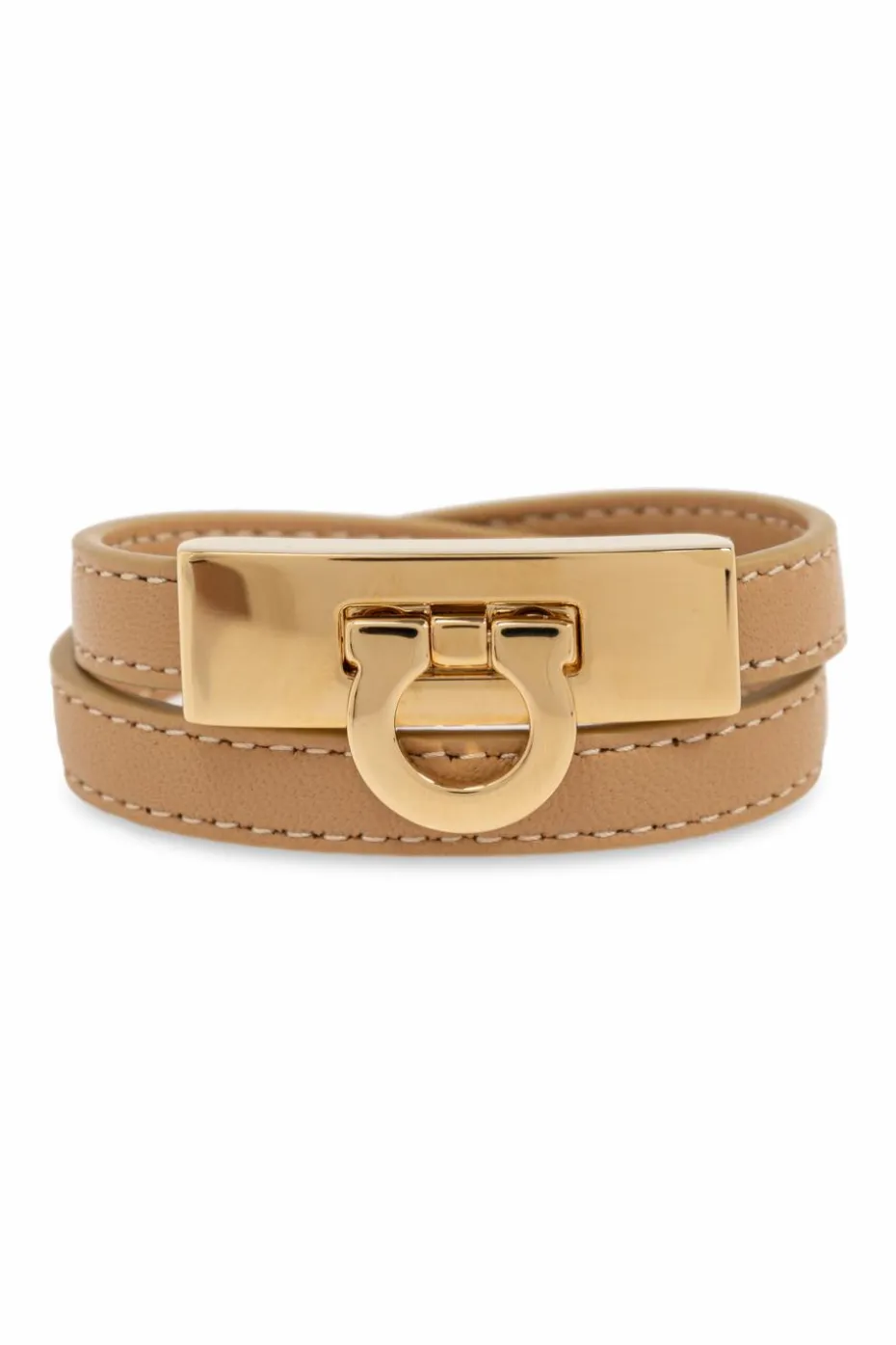 FERRAGAMO beżowy Skórzana bransoleta