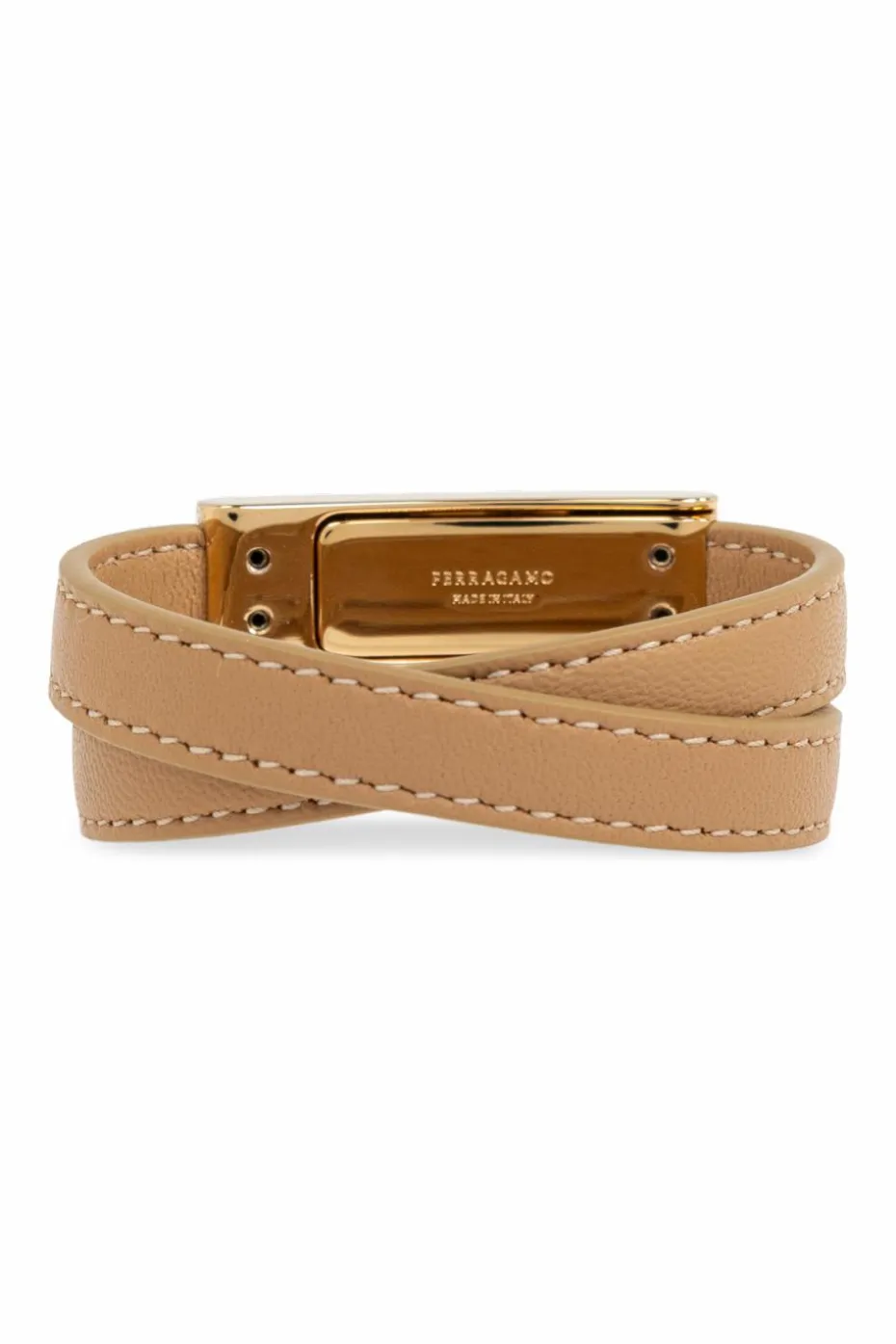 FERRAGAMO beżowy Skórzana bransoleta