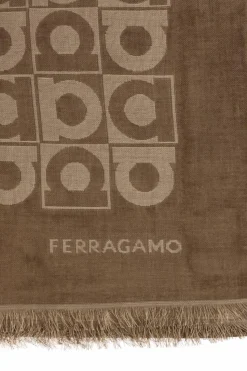 FERRAGAMO beżowy Szal z monogramem