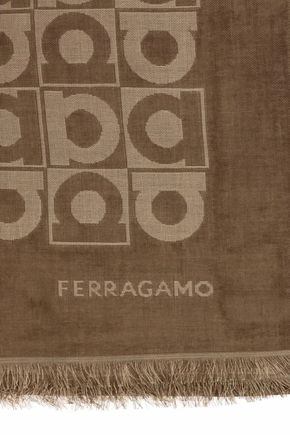 FERRAGAMO beżowy Szal z monogramem