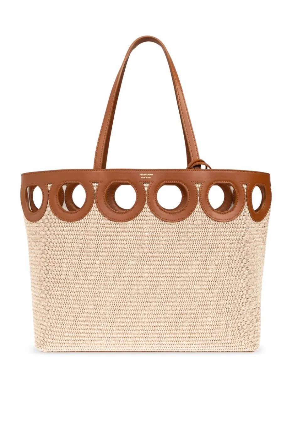 FERRAGAMO beżowy Torba `Gancio Medium` typu `shopper`