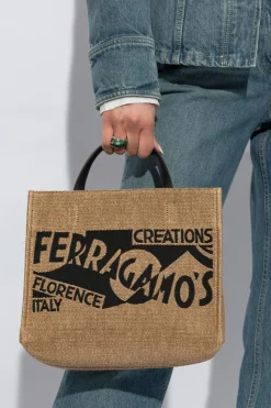 FERRAGAMO beżowy Torba ‘Sign S’ typu 'shopper'