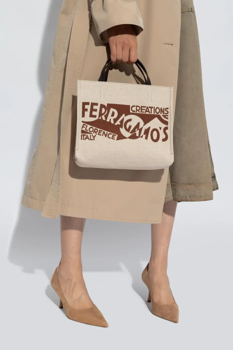 FERRAGAMO beżowy Torba typu `shopper`