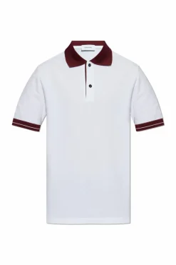 FERRAGAMO BIAŁY Bawełniane polo