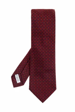 FERRAGAMO BORDO Jedwabny krawat