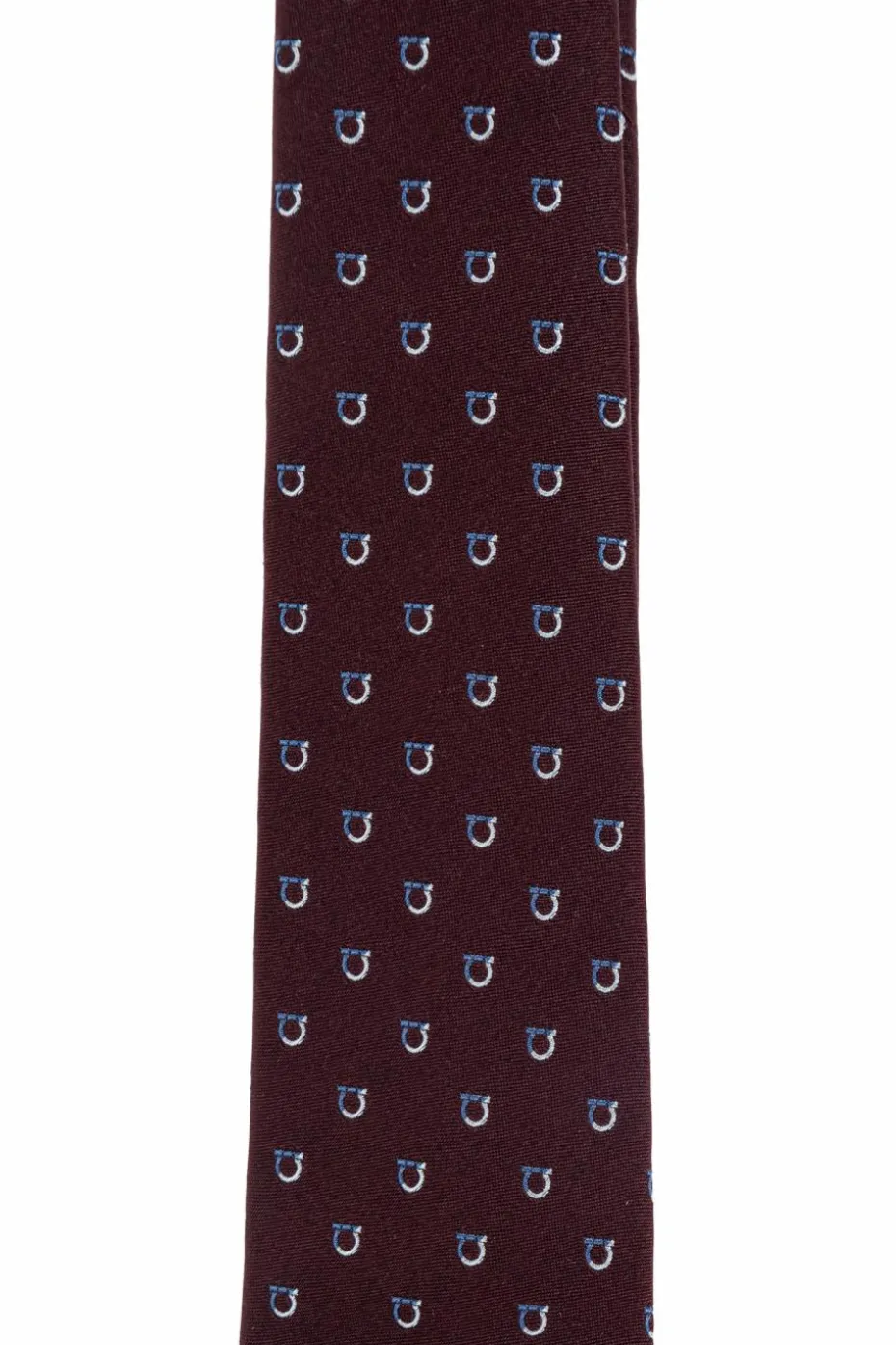 FERRAGAMO BORDO Jedwabny krawat