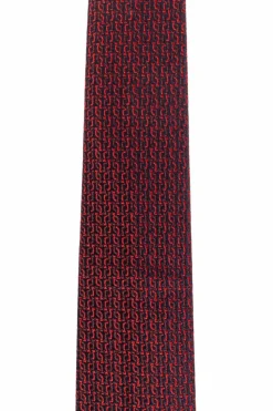 FERRAGAMO BORDO Jedwabny krawat