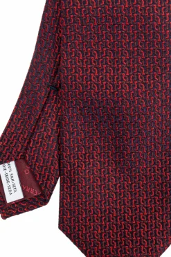 FERRAGAMO BORDO Jedwabny krawat