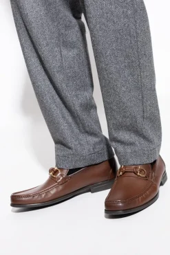 FERRAGAMO BRĄZOWY Buty `Alain` typu `loafers`